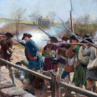 "Concord Bridge". 19th of April, 1775 , Minute Companies confront British regulars at Concord Bridge.